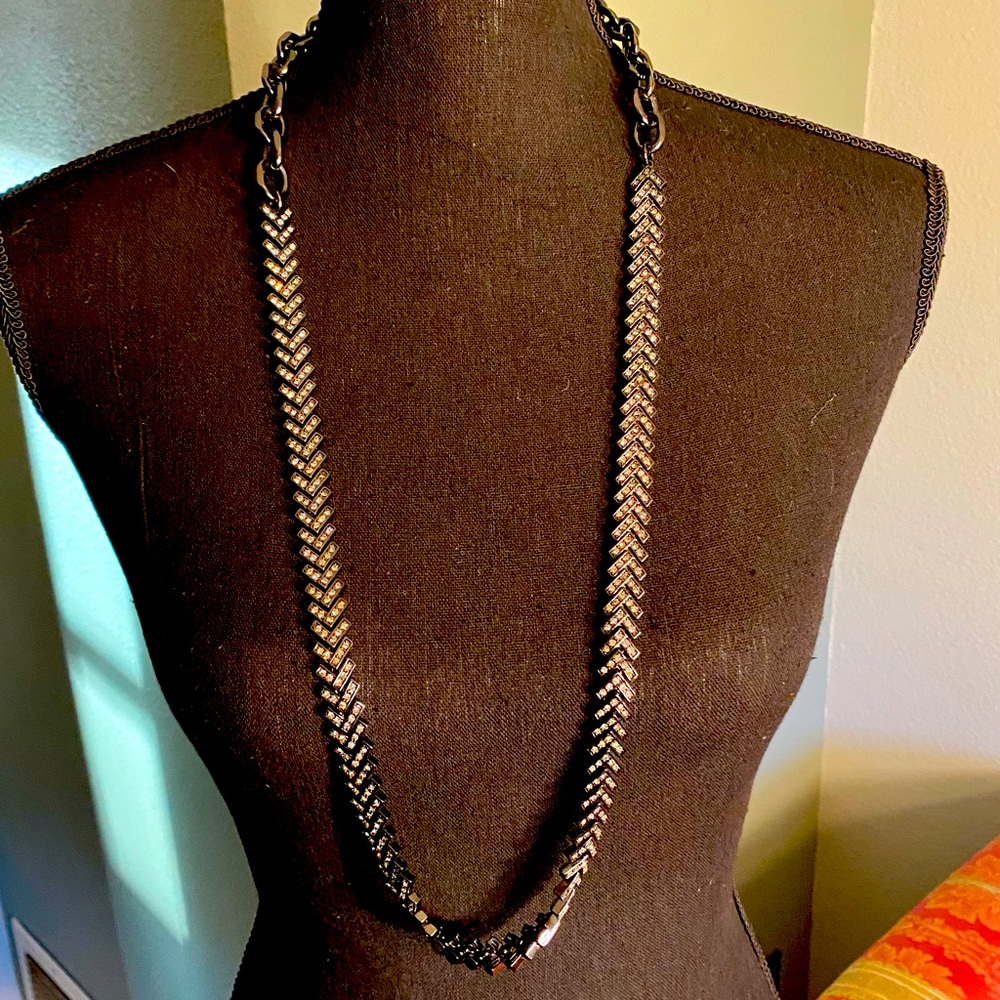 Ann Taylor Long Black Necklace